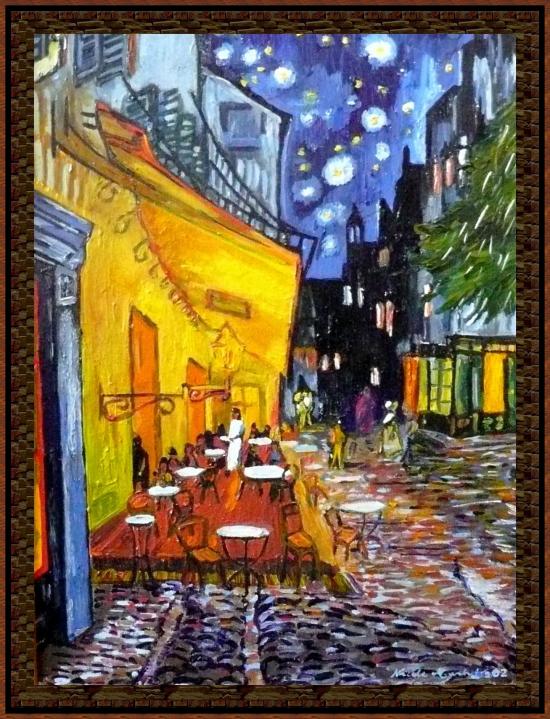 Terrasse de Café la Nuit d'après VAN GOGH.