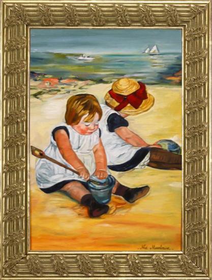 Enfants sur la Plage d'après Mary CASSATT